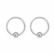 BodyJewelryOnline 14G 2 Captive Bead Rings Hoops Eyebrow Belly Tragus Cartilage Septum Men Women