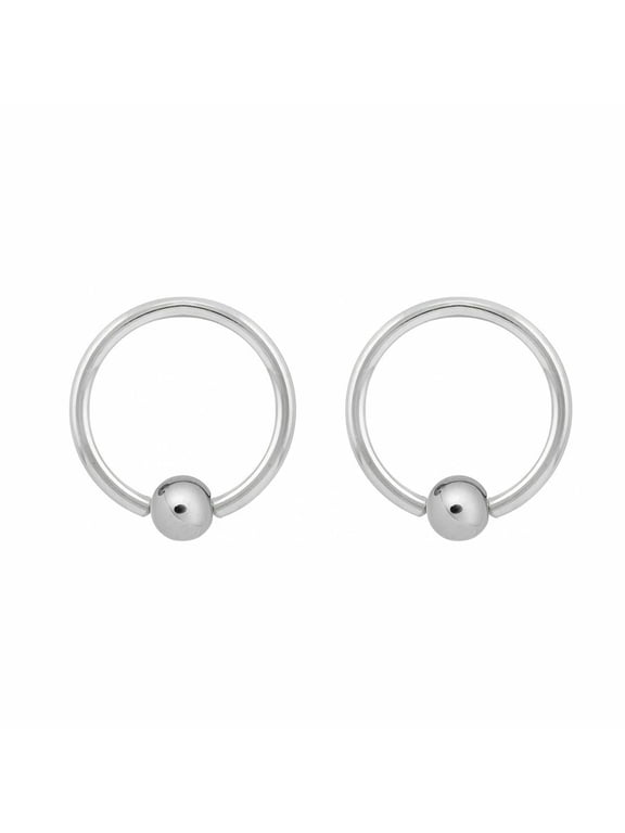 BodyJewelryOnline 14G 2 Captive Bead Rings Hoops Eyebrow Belly Tragus Cartilage Septum Men Women