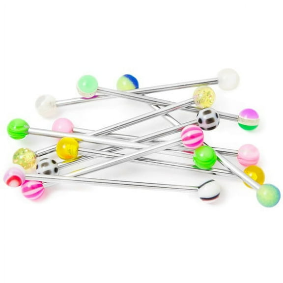 BodyJewelryOnline 14G Industrial Barbell Cartilage Earring Nipple Ring Tongue Piercing Women 38mm