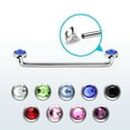 thumbnail image 1 of BodyJewelryOnline 14G Surgical Steel Surface Barbell 5mm Flat Gem Body Piercing Jewelry -Men Women, 1 of 5