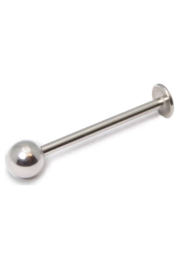 14GA Flat Bottom Surgical Steel Tongue Cheek Jewelry Clear or Solid Top Men Women