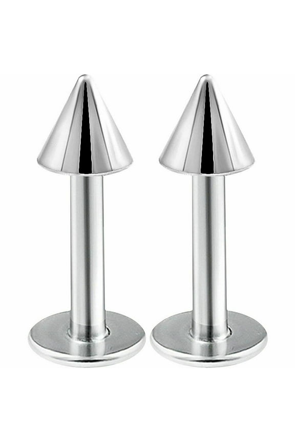 BodyJewelryOnline 2PC 16G Labret Lip Monroe Cartilage Tragus Helix Conch Piercing cone spike Unisex