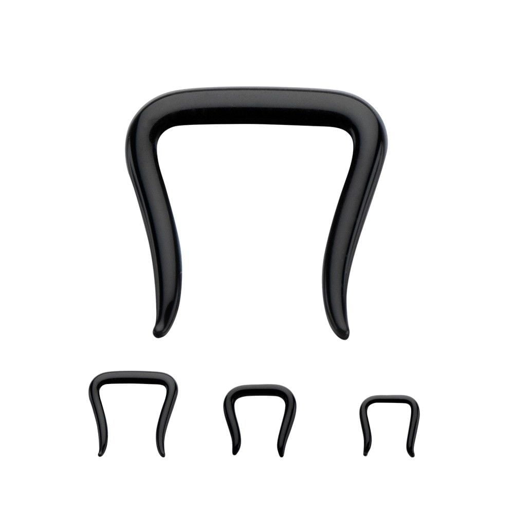 Black Pyrex Glass Septum Retainers 3 Sizes to Choose