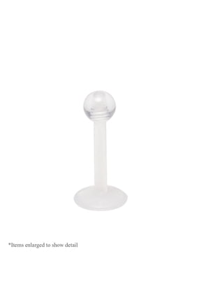 Clear Bioflex 16G Labret Retainer Lip Ring Barbell Cartilage Helix Stud Monroe Piercing