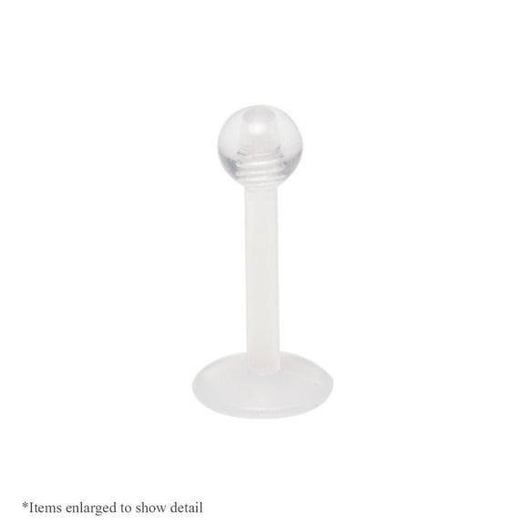 BodyJewelryOnline Clear Bioflex 16G Labret Retainer Lip Ring Barbell Cartilage Helix Stud Monroe Piercing