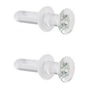 BodyJewelryOnline Clear Gorilla Glass Straight Flat Back Labret Studs Retainer 8G to 20G Men Women