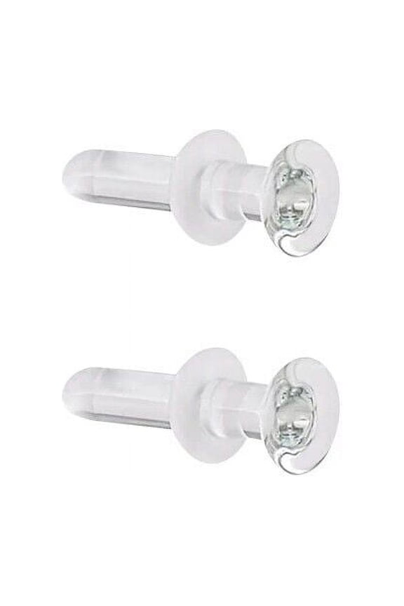BodyJewelryOnline Clear Gorilla Glass Straight Flat Back Labret Studs Retainer 8G to 20G Men Women