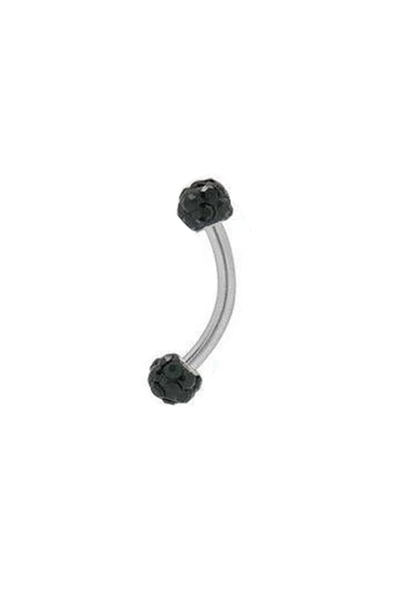 BodyJewelryOnline Curved Eyebrow Ring Surgical Steel with CZ Gems 5 Colors Available Men Women