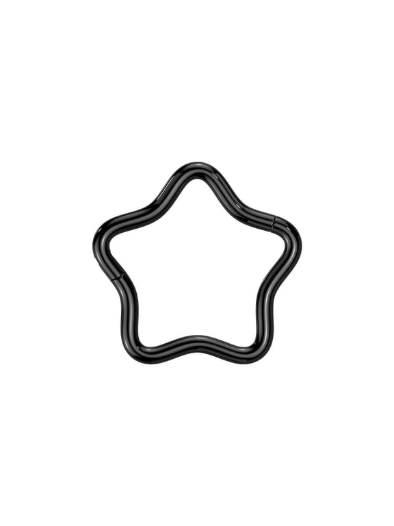 BodyJewelryOnline G23 implant Grade Titanium 18G Clicker Star Hinged Segment Hoop Rings Septum Jewelry 10mm 8mm