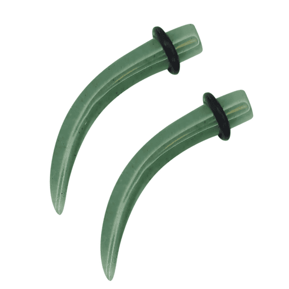 BodyJewelryOnline Jade Semi Precious Solid Stone Natural O-Ring Curved Tapers No matel Gift Women