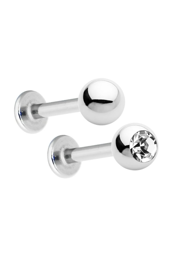Labret Monroe Lip Ring Studs 12G Surgical Steel CZ Nose Stud Labret Piercing Women