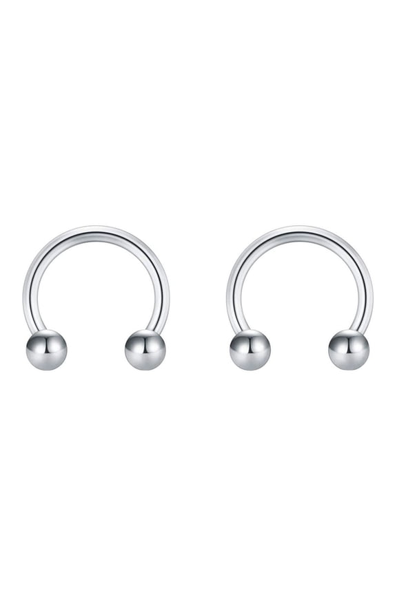 14g Circular Horseshoe Barbells Surgical Steel for Belly Tragus Nipple Body Piercings Sold as Pair