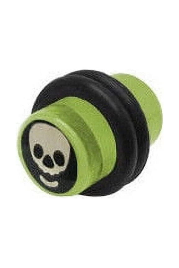 BodyJewelryOnline Pair of Ear Plugs Acrylic Skull 0 Gauge Earrings 5 Colors Available Men Women