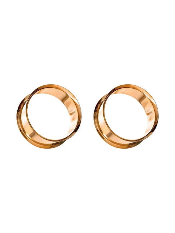 BodyJewelryOnline Pair of Flesh Ear Tunnels Plug Surgical Steel Gauges Double Flared Earring Unisex