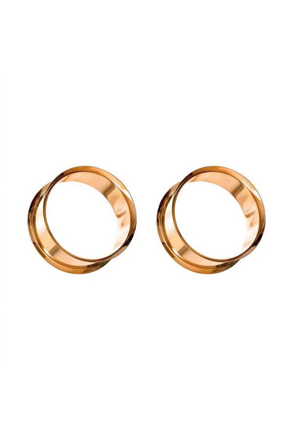 BodyJewelryOnline Pair of Flesh Ear Tunnels Plug Surgical Steel Gauges Double Flared Earring Unisex