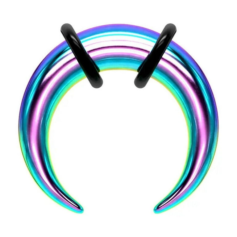 Rainbow Multi Colour Surgical Steel Ear Pincher Buffalo Stretcher Expander