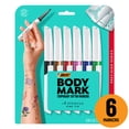 thumbnail image 1 of BodyMark Temporary Tattoo Markers, Precision Fine Tip, 6-Count Pack and Stencils, 1 of 8