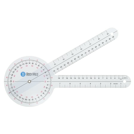 BodyMed 12 Inch Medical Spinal Goniometer Measurer – 360° ISOM Calibrated Scales – Physical Therapy Rehab & Recovery