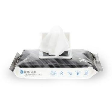 BodyMed Adult Disposable Incontinence Wipes, 48 Wipes/Pack (1-Pack) - Pre-Moistened & Hypoallergenic Washcloths Formulated with Vitamin E & Aloe Vera