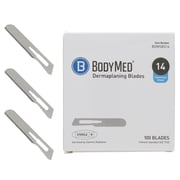 BodyMed Dermaplaning Razors #14 in Stainless Steel, 100 PCS - Disposable, Individually wrapped for Estheticians, Facial Exfoliation, Hair Removal, Skin Care