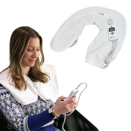 BodyMed Digital Moist Heating Pad with Auto Shut Off Heating Pad for Neck, Shoulder, Back and Muscle Discomfort Relief - 8 in. x 32 Inch, White