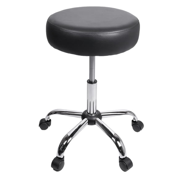 BodyMed Exam Stool Rolling Stool for Dentists, Spas, & Healthcare Environments Round Stool with 5 Casters Adjustable Height from 18.5" to 25" Easy to Assemble Stool with Wheels Black