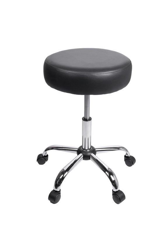 Exam Stool Rolling Stool for Dentists, Spas, & Healthcare Environments Round Stool with 5 Casters Adjustable Height from 18.5" to 25" Easy to Assemble Stool with Wheels Black