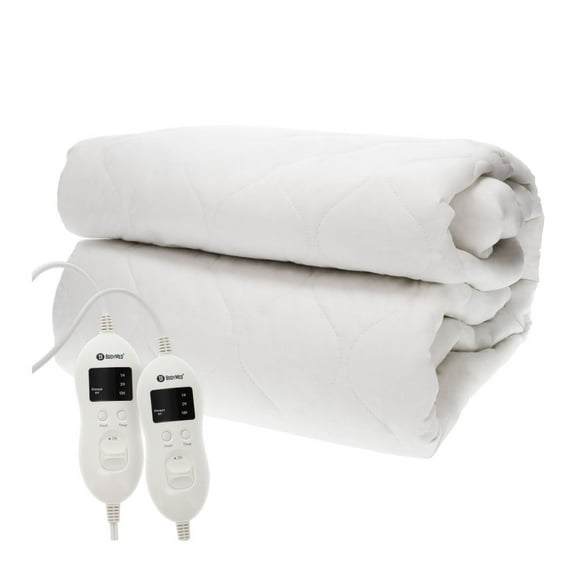 BodyMed Heated Mattress Pad with Skirt, Queen, 60 in. x 80 in. – Fitted Electric Mattress Topper with Temperature