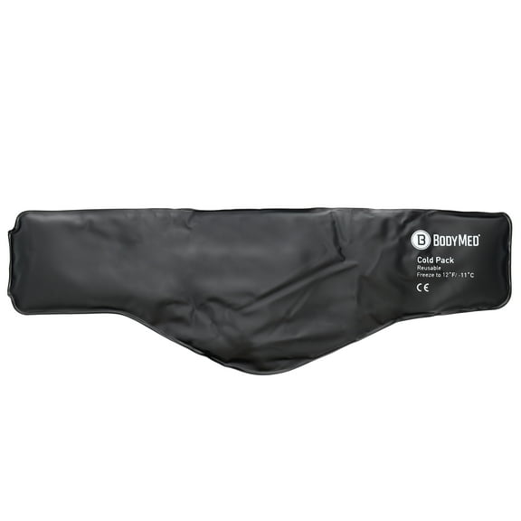 BodyMed Heavy Duty Black Urethane Cold Packs – Reusable Flexible Ice Pack for Injuries – Neck and Shoulder Ice Pack Flexible – Neck Contour, 23-in. Long