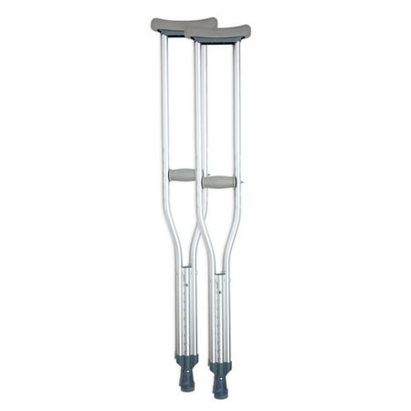 BodyMed Lightweight Aluminum Crutches Pair, Adult, Medium, 5' 2"–5' 10" – Height Adjustable Crutches – Includes Padded Underarm Cushions, Hand Grips, & Rubber Tips