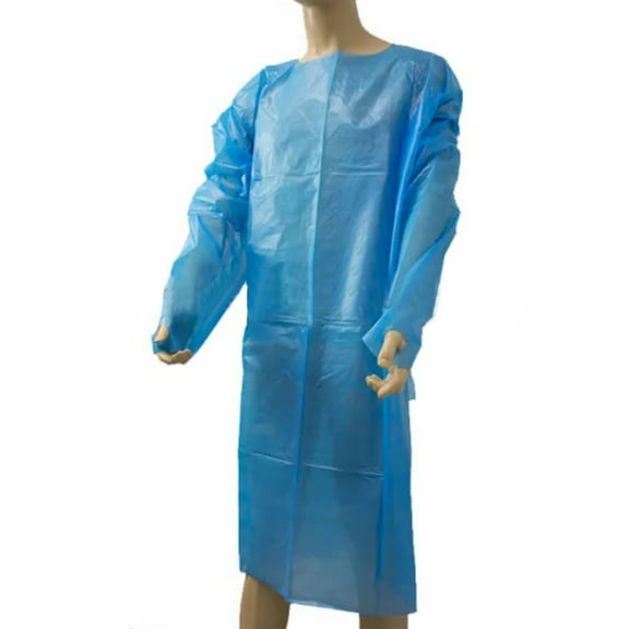 BodyMed Non-Surgical Disposable Isolation Gown, Meets AAMI Level 2 Guidelines, Blue, 43" x 31"