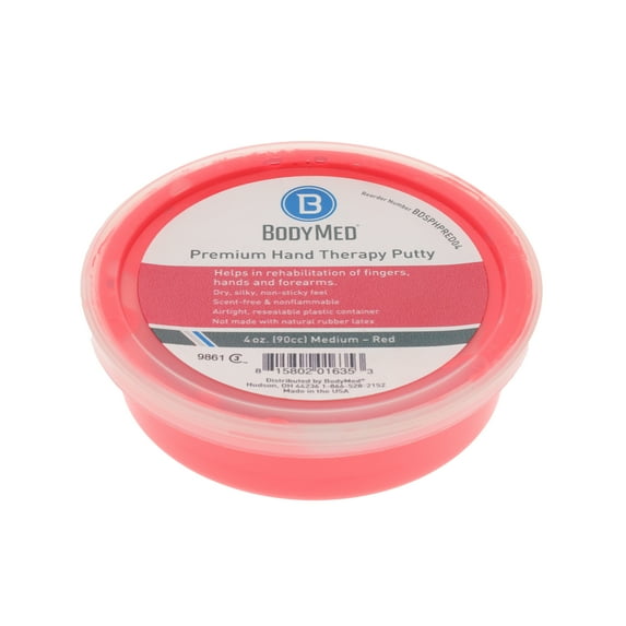 BodyMed Premium Hand Therapy Putty, Red, 4 Oz., Medium, Strengthening Therapy Putty for Physical Rehabilitation