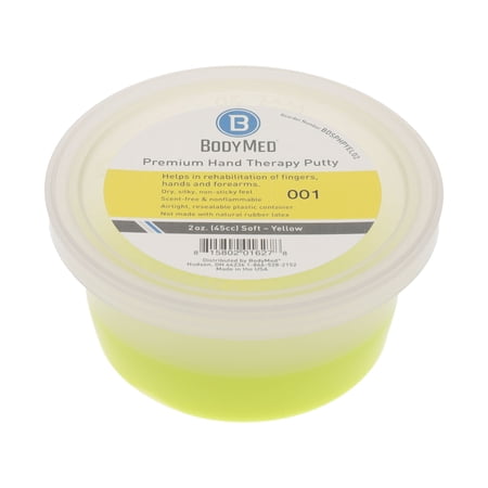 BodyMed Premium Hand Therapy Putty, Yellow, 2 Oz., Soft, Strengthening Therapy Putty for Physical Rehabilitation