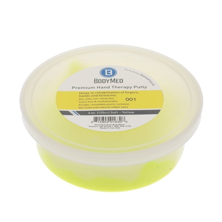 BodyMed Premium Hand Therapy Putty, Yellow, 6 Oz., Soft, Strengthening Therapy Putty for Physical Rehabilitation