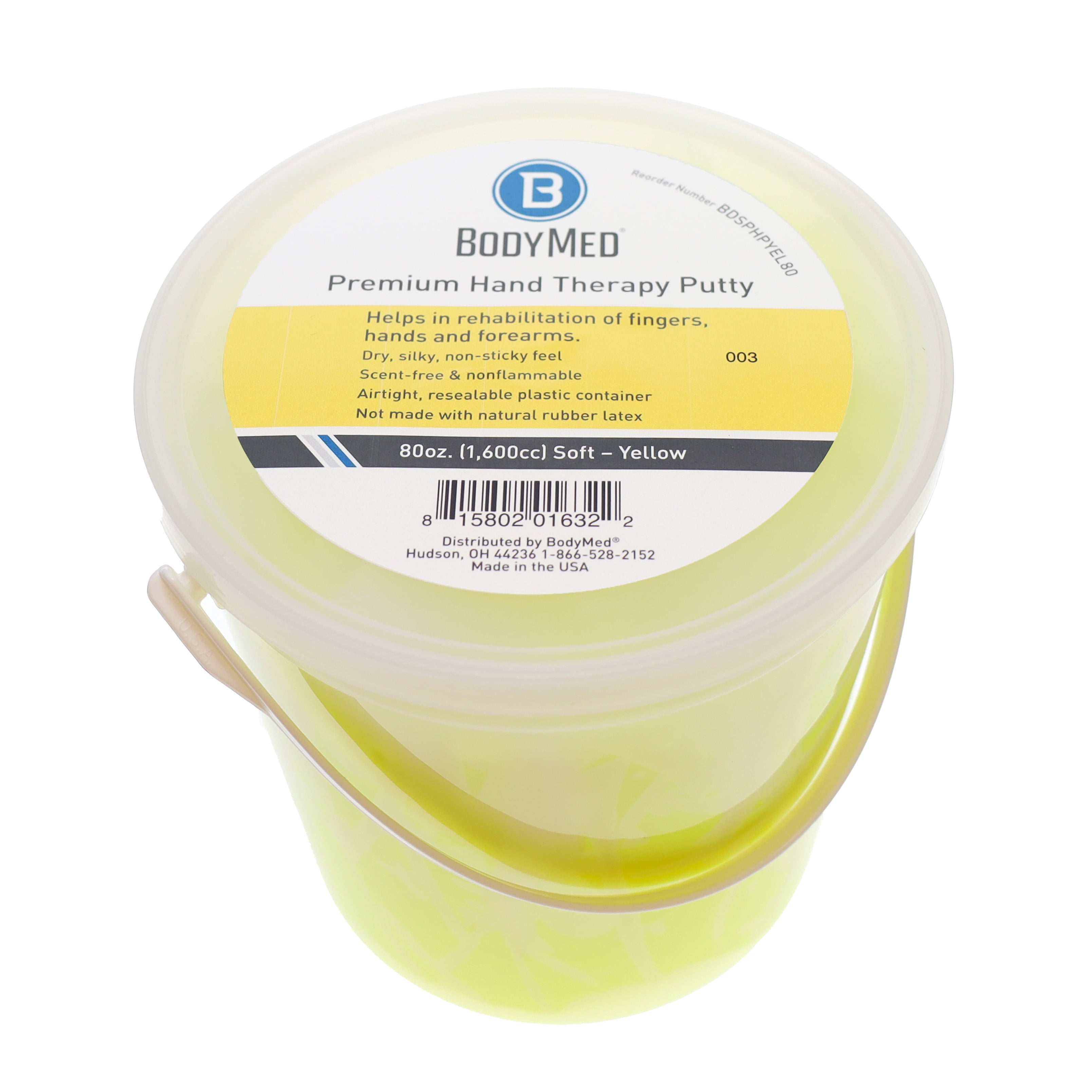 BodyMed Premium Hand Therapy Putty, Yellow, 80 Oz., Soft, Strengthening Therapy Putty for