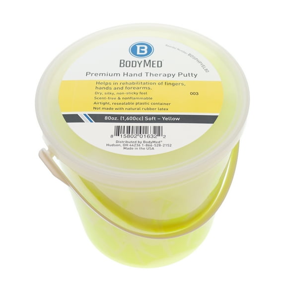 BodyMed Premium Hand Therapy Putty, Yellow, 80 Oz., Soft, Strengthening Therapy Putty for Physical Rehabilitation