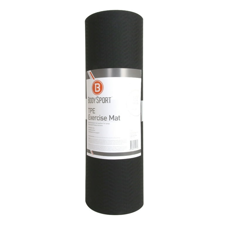 BodySport TPE Exercise Mat 72 in. Black Neoprene Non Slip Yoga Mat Walmart