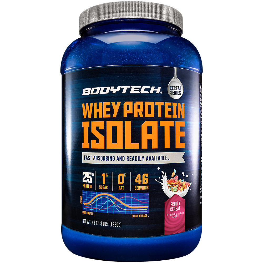 BodyTech Whey Protein Isolate Powder Fruity Cereal (3 lbs./46