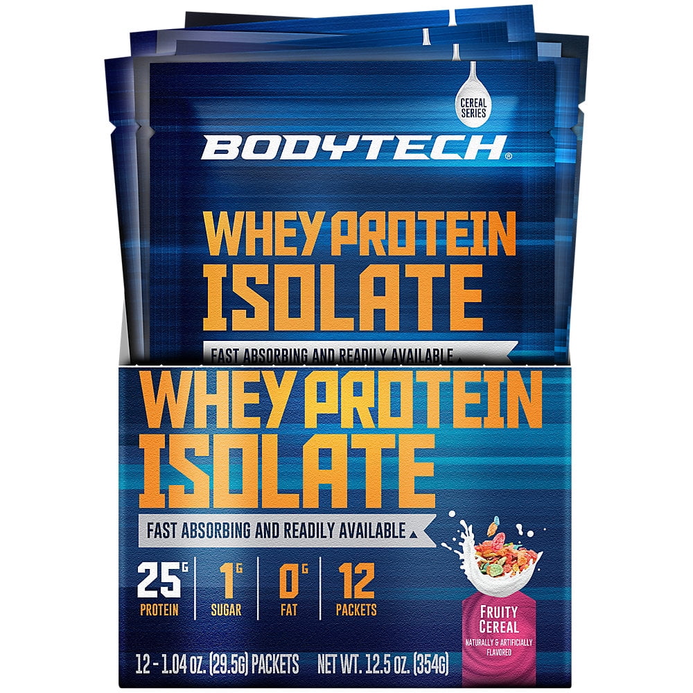 BodyTech Whey Protein Isolate Powder Fruity Cereal (Twelve 1.04 oz