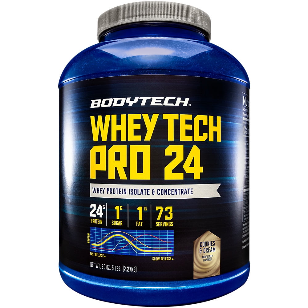 BodyTech Whey Tech Pro 24 Protein Powder - Protein Enzyme Blend with ...