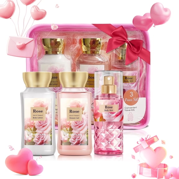 Bodybeau Bath Set 3PCS Rose, Gel, Mist and Lotion
