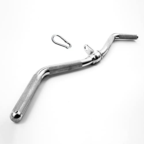 BodybuiLDING cABLE aTTACHMENT, 28INCH pRO-gRIP rEVOLVING cURL bAR, tRICEP pRESS dOWN bAR lat pULL dOWN bAR hANDLE aTTACHMENT FOR cABLE mACHINE, nON-sLIP hANDGRIPS & rEVOLVING hANGER