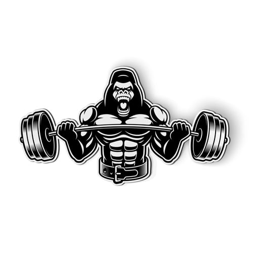 Bodybuilder Ape Gorilla Strong Work Out - 5.5" Magnet for Car Locker Refrigerator