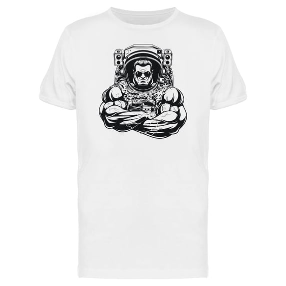 Bodybuilder Astronaut T-Shirt Men -Image by Shutterstock, Male 3X-Large