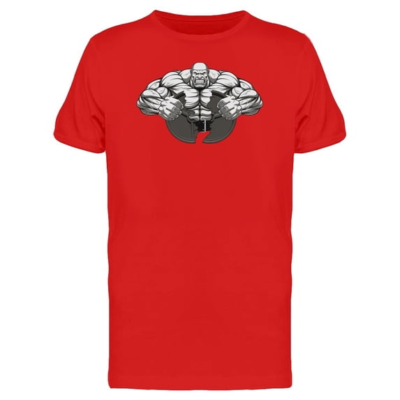 Bodybuilder Breaks Iron Disk Tee Men's -Image by Shutterstock