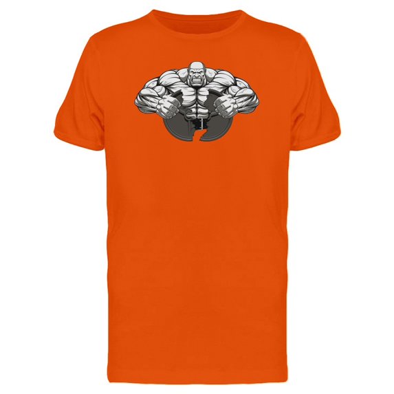 Bodybuilder Breaks Iron Disk Tee Men's -Image by Shutterstock