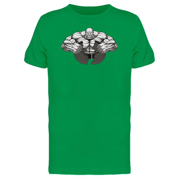 Bodybuilder Breaks Iron Disk Tee Men's -Image by Shutterstock