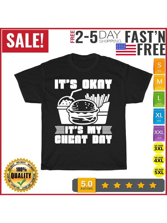 Bodybuilder Food Diet Its Okay Its My Cheat Day Vintage T Shirt Men Women NEW