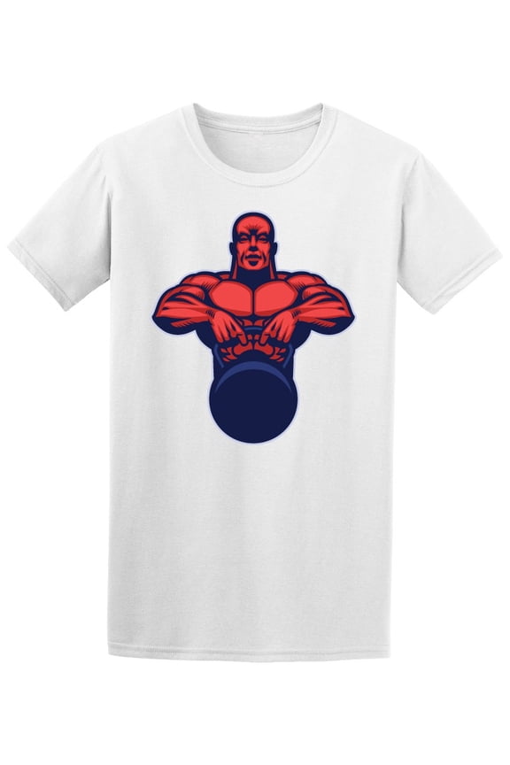 Bodybuilder Holding Kettle Bell T-Shirt Men -Image by Shutterstock, Male Large