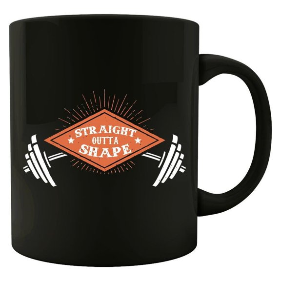 Bodybuilder Humor 11 oz Coffee Mug - Straight Outta Shape White Ceramic Gift